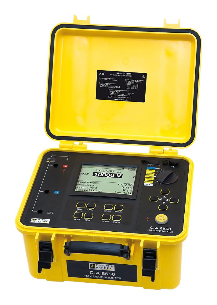 Chauvin Arnoux Ca6550 Insulation Tester, Digital, 500V-10Kv