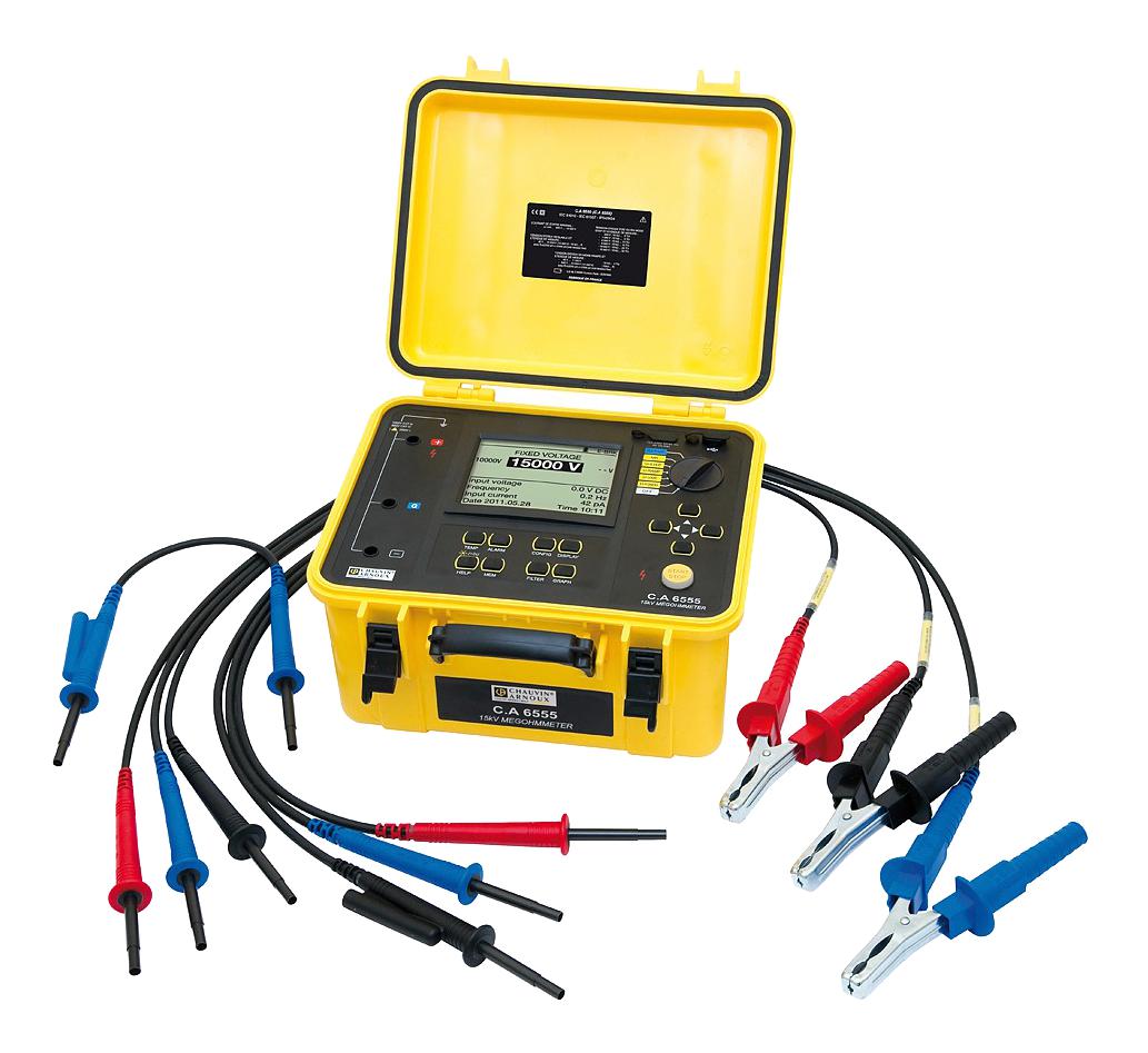 Chauvin Arnoux Ca6555 Insulation Tester, Digital, 500V-15Kv