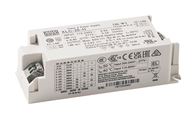 Mean Well Xlc-25-H-N Led Driver, Constant Power, 25W