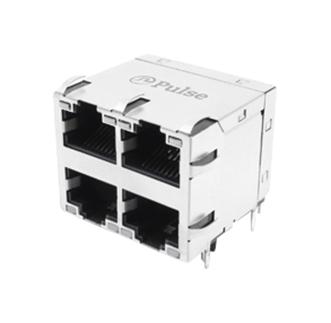 Pulse Electronics Jxc0-0351Nl Rj45 Conn, R/a Jack, 8P8C, 2X2 Port, Tht