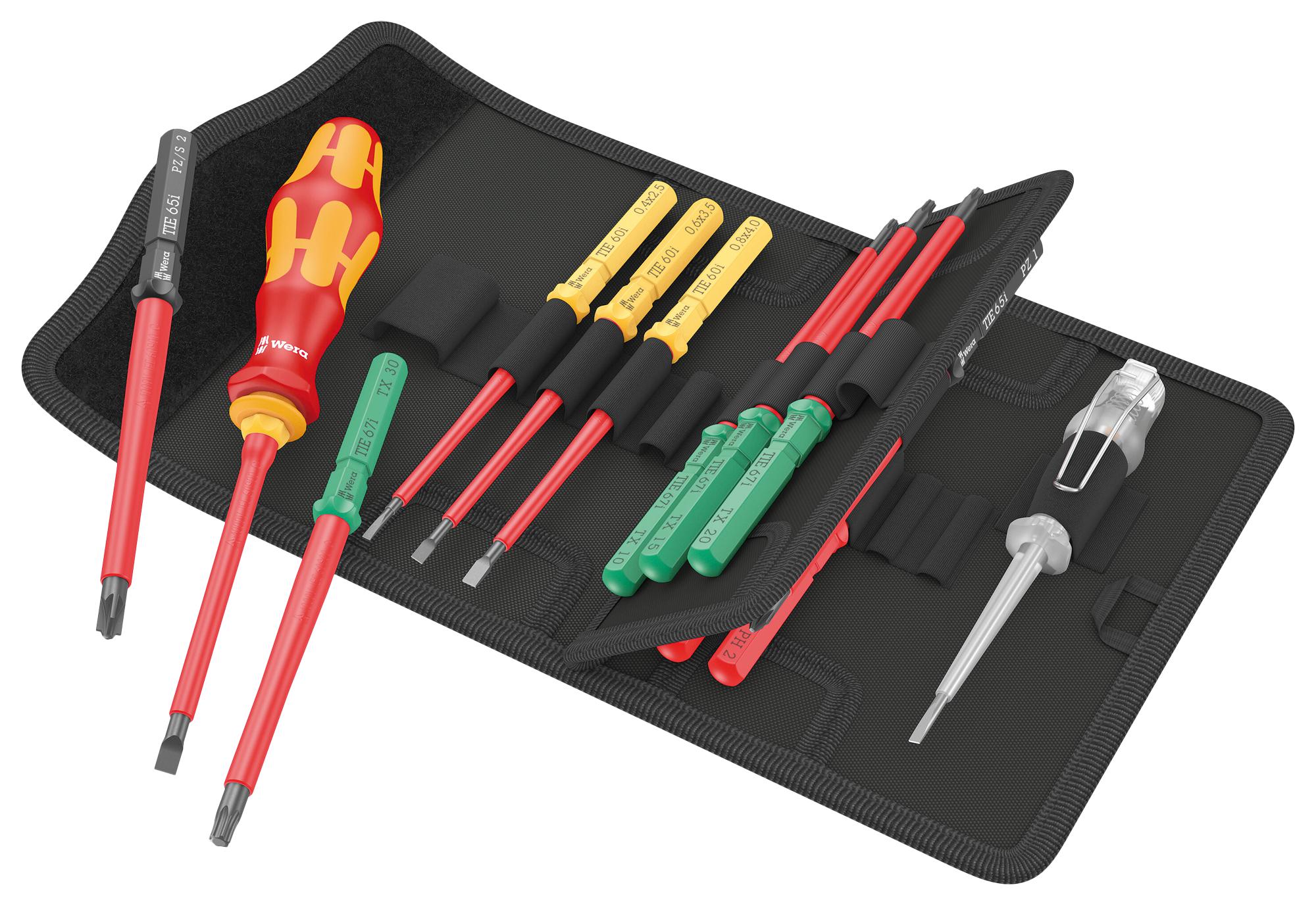 Wera K K Vde 16 Universal 1 Tie Bit Set, Handle And Inter-C Blade