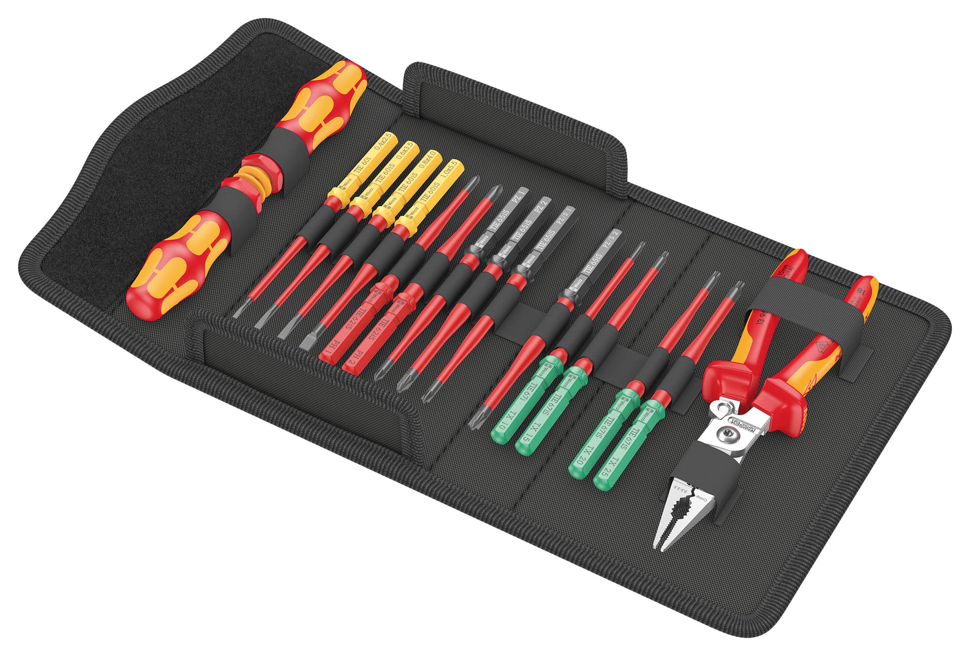 Wera K K Vde 17 Extra Slim 1 Tie Tool Finder, Extra Slim, 17Pc