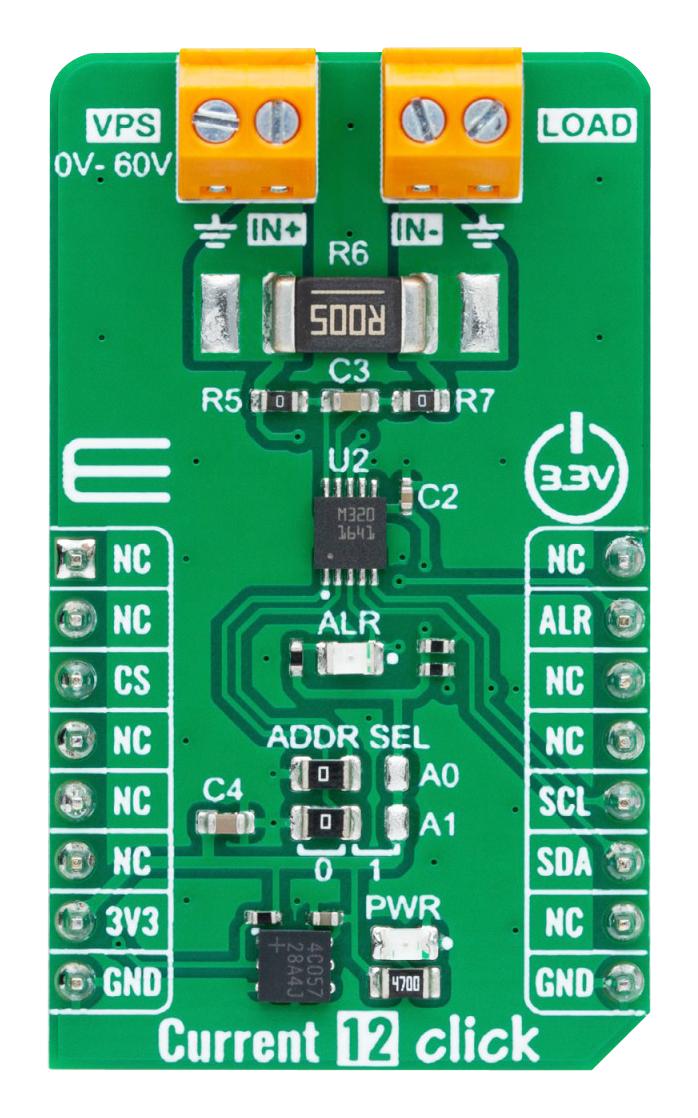 Mikroelektronika Mikroe-6065 Current 12 Click Add-On Board, I2C, 3.3V