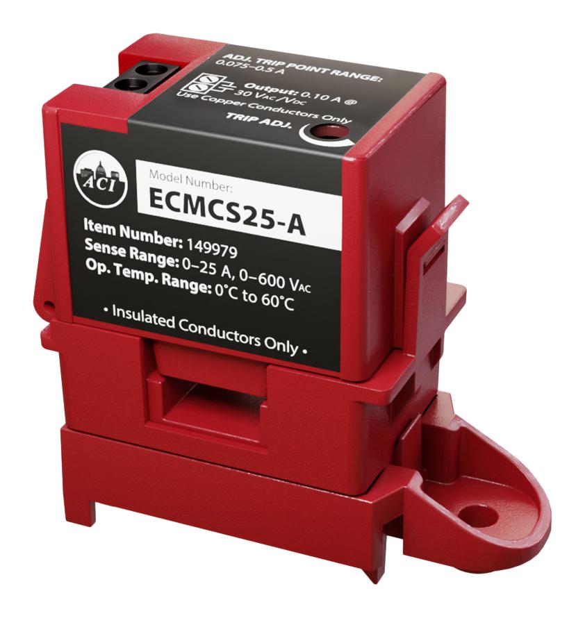 Aci Ecmcs25-A Current Switch, Adj, 0-25A, Spst-No