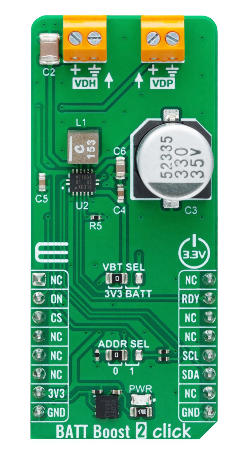 Mikroelektronika Mikroe-6098 Batt Boost 2 Click Add-On Board, 3.3V