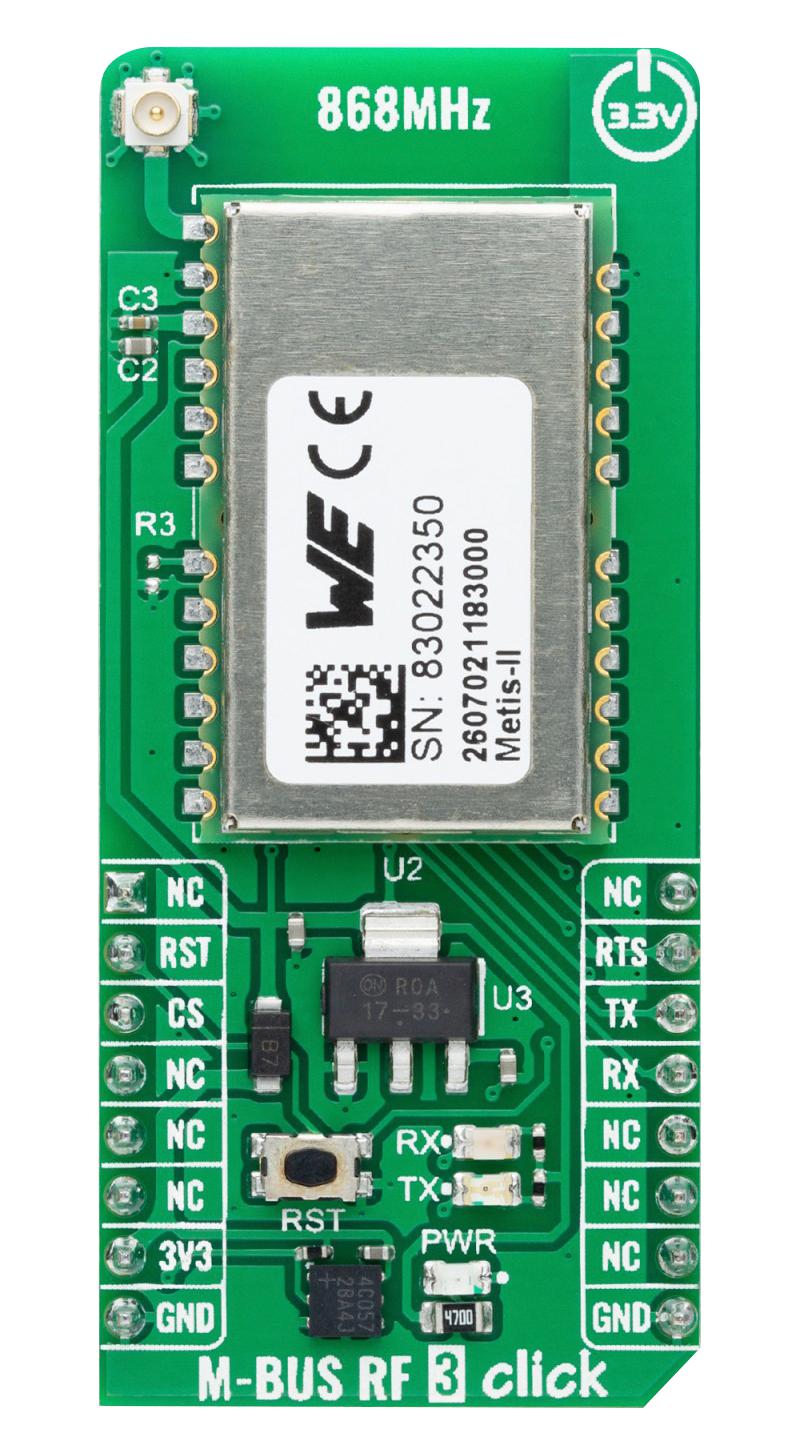 Mikroelektronika Mikroe-6084 M-Bus Rf 3 Click Add-On Board, 3.3V