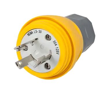 Hubbell Wiring Devices Hbl28W47 Plug, Nema L5-30P, 30A/125V, Yellow, Tpe