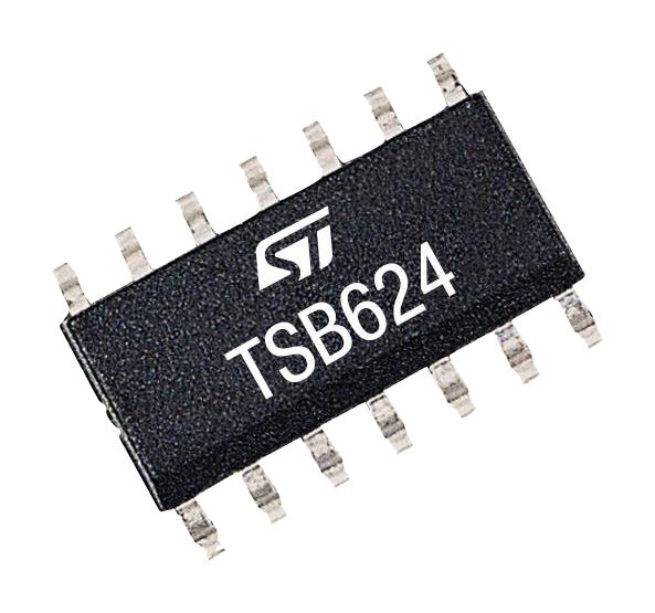 Stmicroelectronics Tsb624Idt Op-Amp, 1.7Mhz, 125Deg C, Soic-14