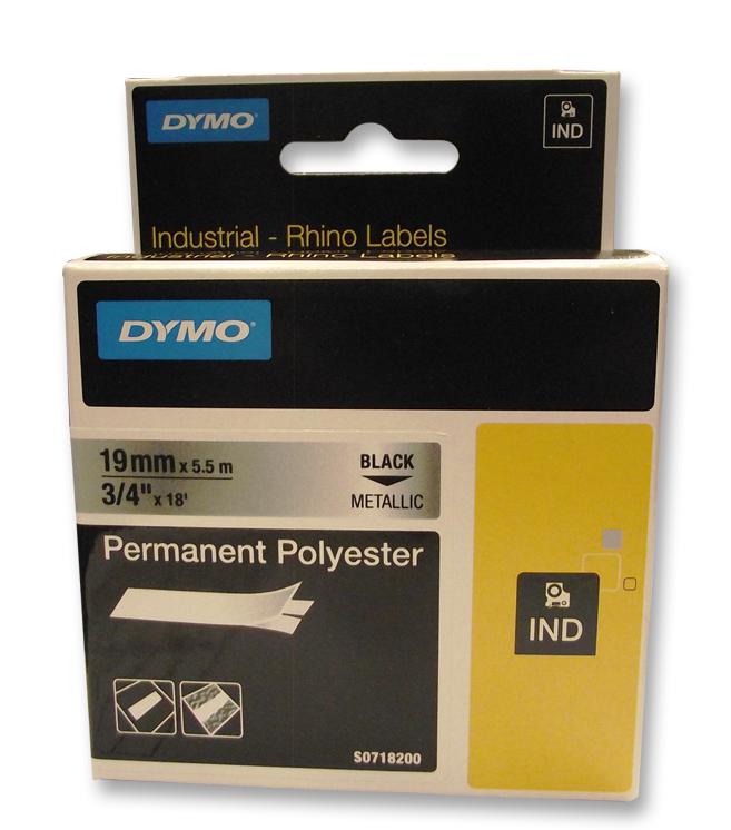 Dymo 18487 Tape, Perm, Poly, Metal, 19Mmx5.5M