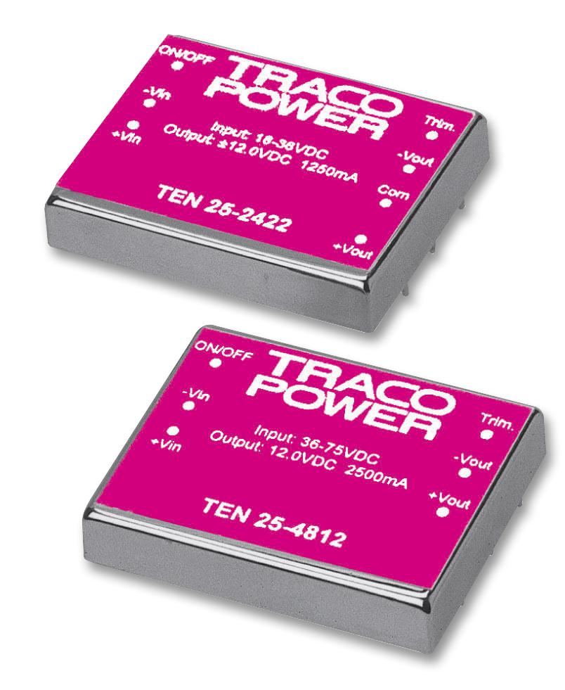 Traco Power Ten 25-4822 Converter, Dc/dc, 25W, +/-12V