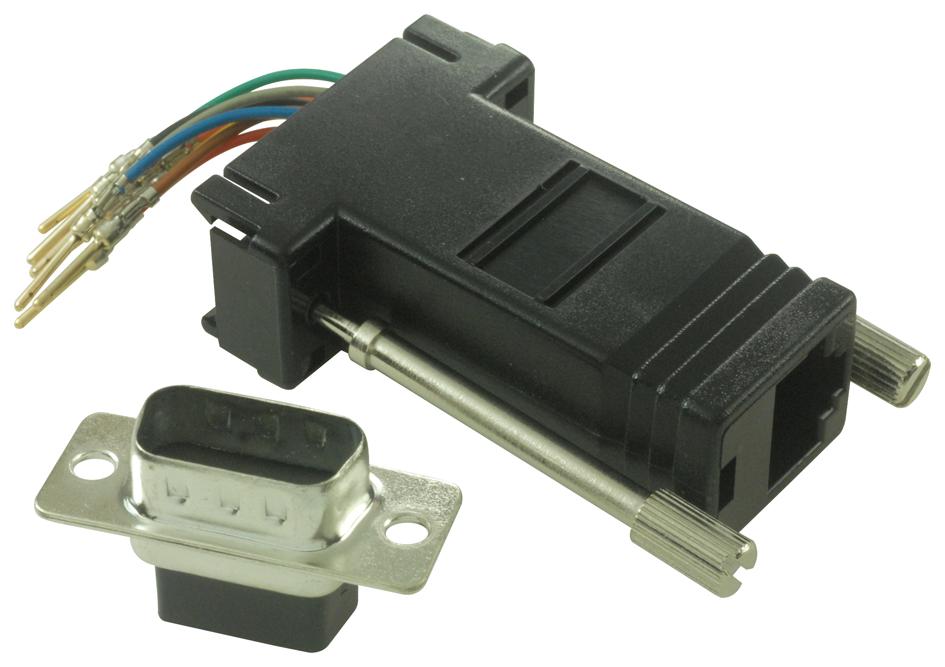 Mh Connectors Mhda9-Pmj8-K Adaptor, D Plug 9Way-Rj45