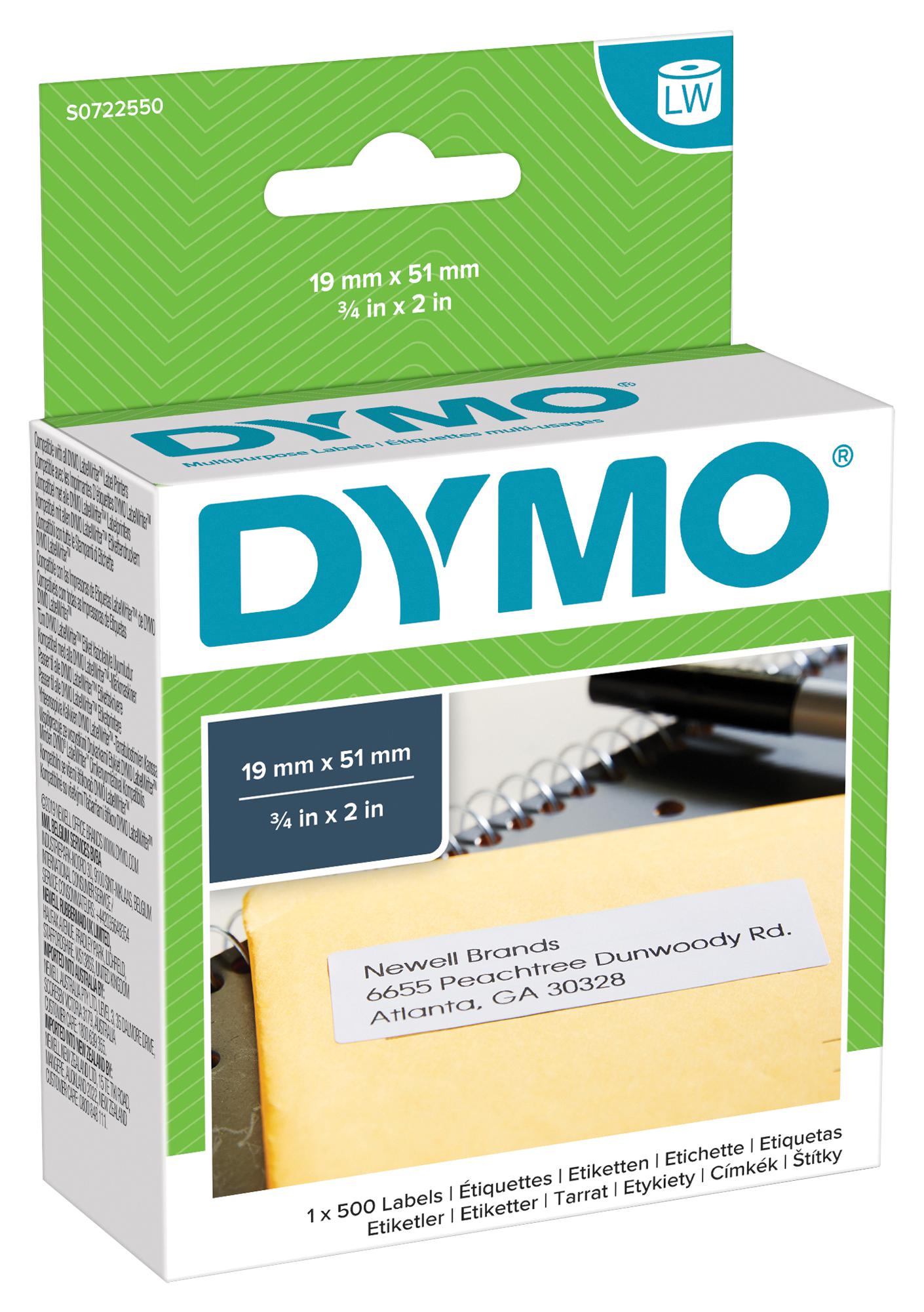 Dymo 11355 Label, Multi Purpose, 19X51Mm