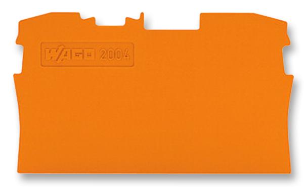 Wago 2004-1292 End Plate, For 2 Cond Tb, Orange