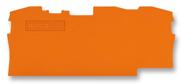 Wago 2006-1392 End Plate, For 3 Cond Tb, Orange