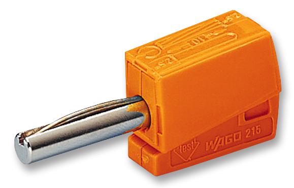 Wago 215-211 Plug, 4Mm, Cage Clamp, Orange