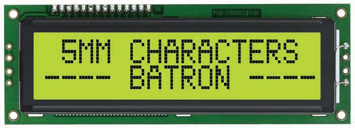 Batron Bthq22005Vss-Stf-Led04 Lcd Module, Alphanumeric, 20X2