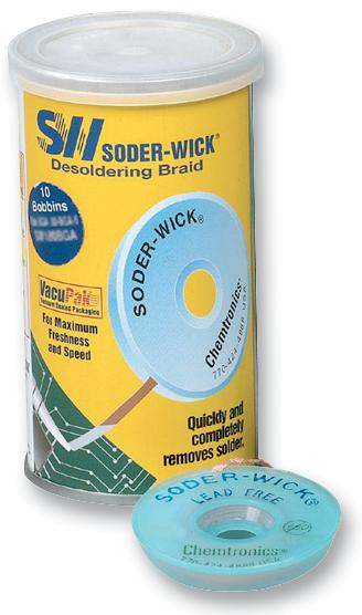 Chemtronics Sw14035 Desoldering Braid, Pb Free, 2.0Mm, Pk10