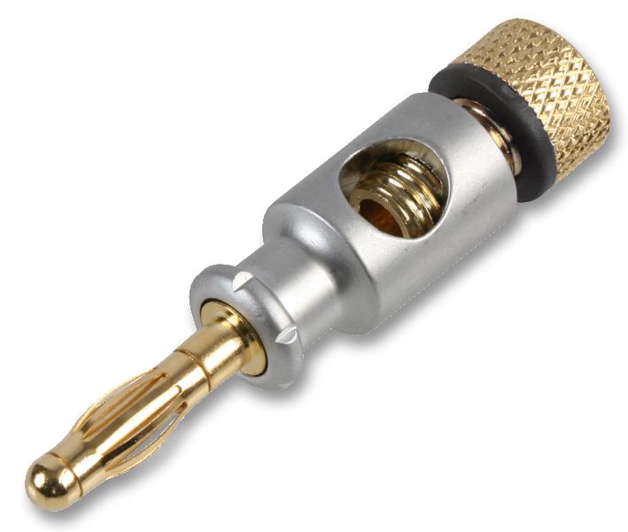 Pro Signal Psg03602 4Mm Plug, Chrome/gold, Black