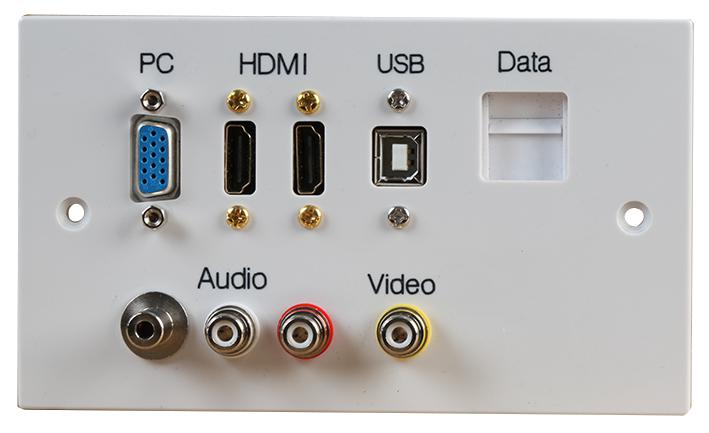 Pro Signal Pelr0106 Wallplate, 2G, Hdmi/vga/usb B/av/rj45