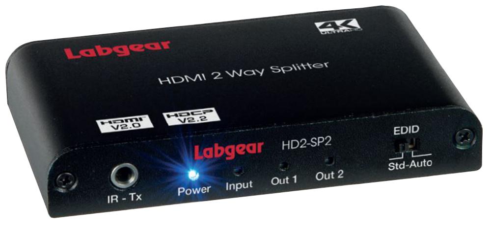 Labgear Hd2-Sp2 Splitter, 4K Hdmi 2.0, 2 Way, Uk