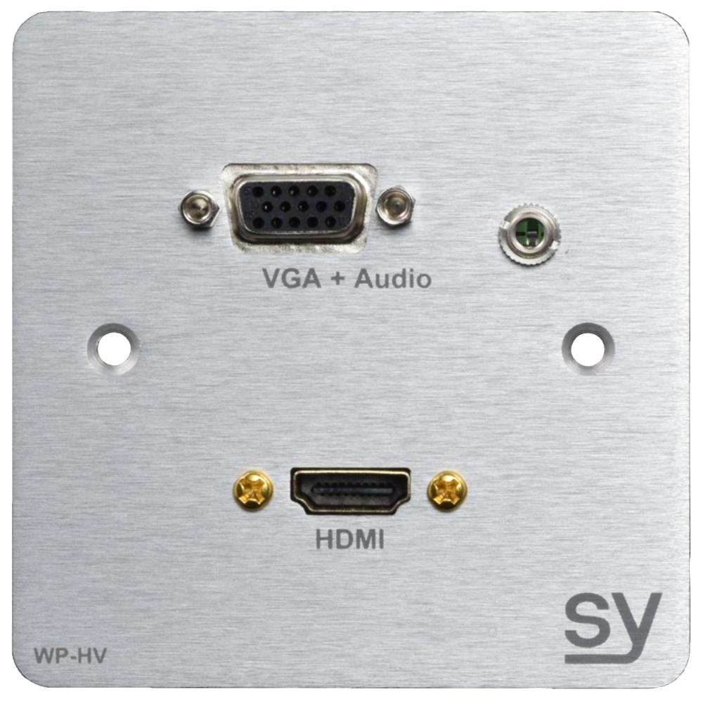 Sy Electronics Sy-Wp-Hv-Ba Wall Input Plate, Hdmi/vga, 1-Gang