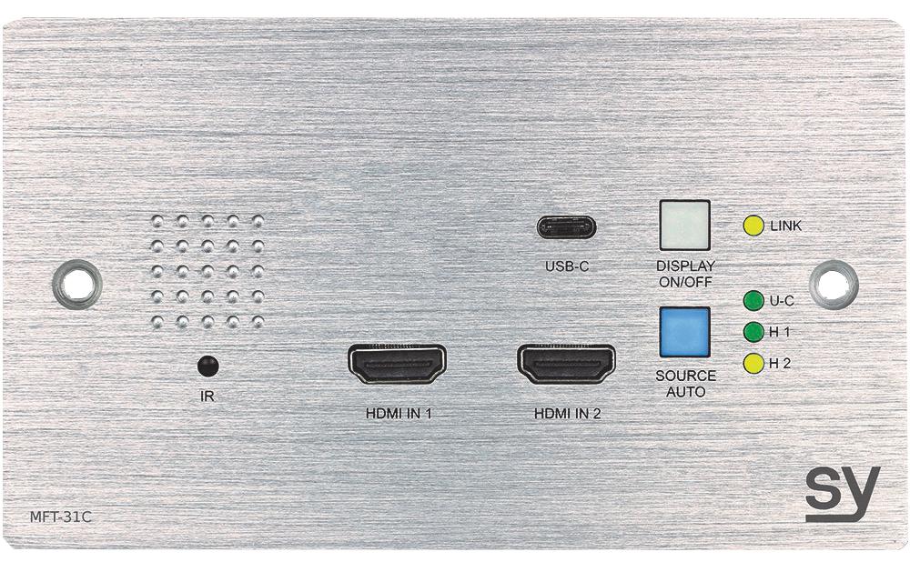 Sy Electronics Sy-Mft-31C Hdbaset Wall Plate Transmitter, Usb-C