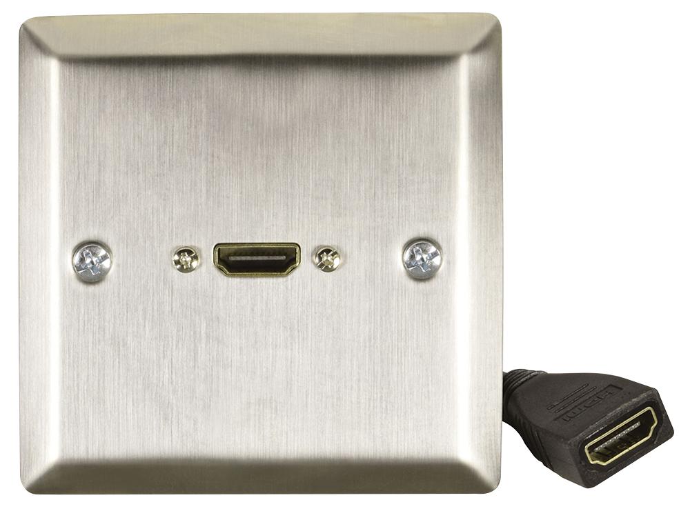 Av:link 123.390Uk Steel Hdmi Wallplate With Tail