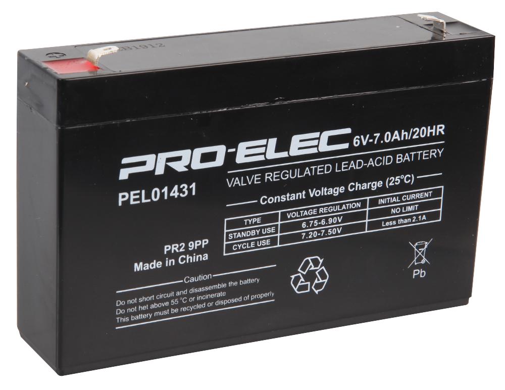 Pro Elec Pel01431 Battery,lead Acid,7Ah,6V