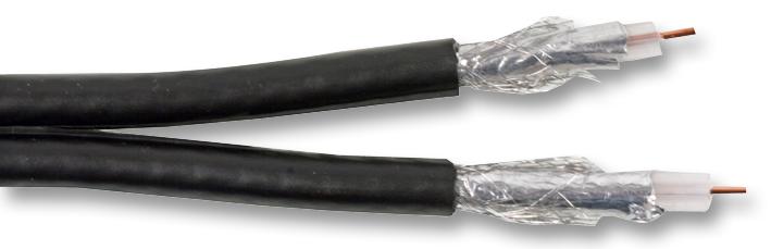 Pro Elec Pelb0142 Coax Cable Rg6U Twin Black 100M