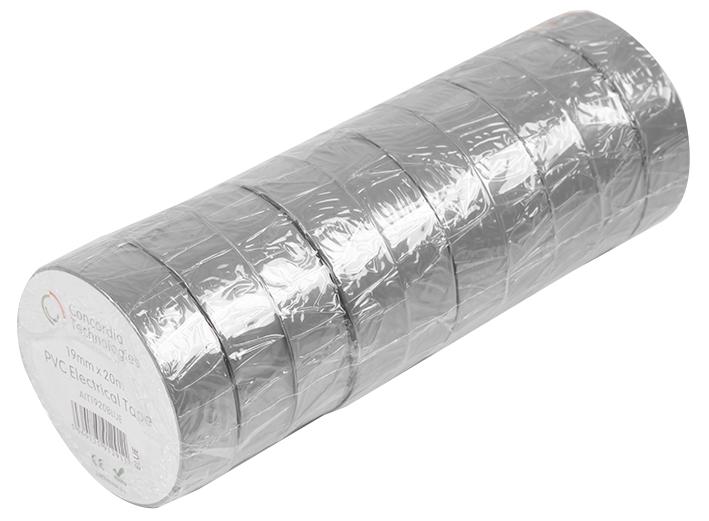 Concordia Technologies Ait1920Grey Insulation Tape Grey 19Mm X 20M 10/pk