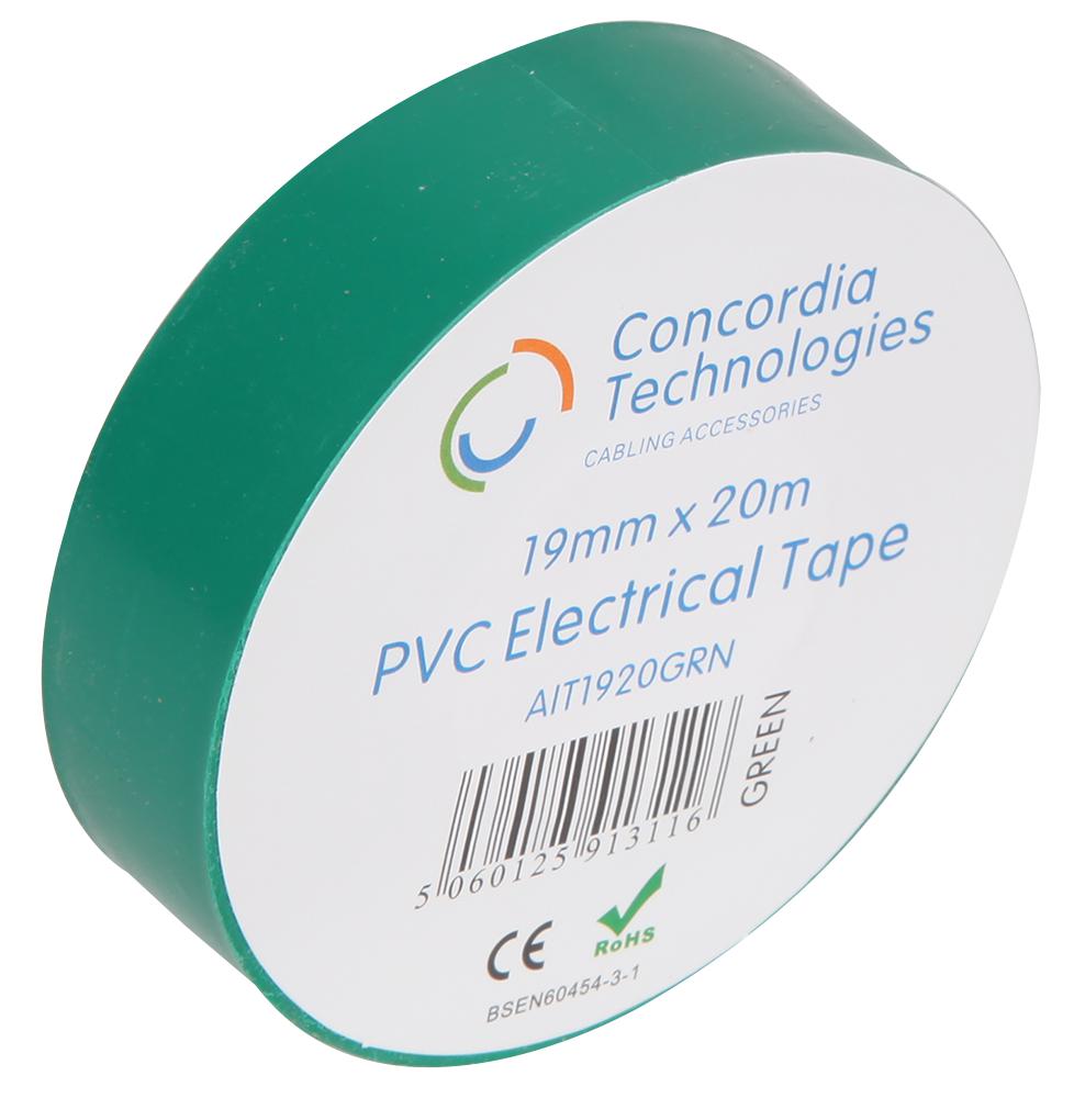 Concordia Technologies Ait1933Grn Insulating Tape Green 19Mmx33M