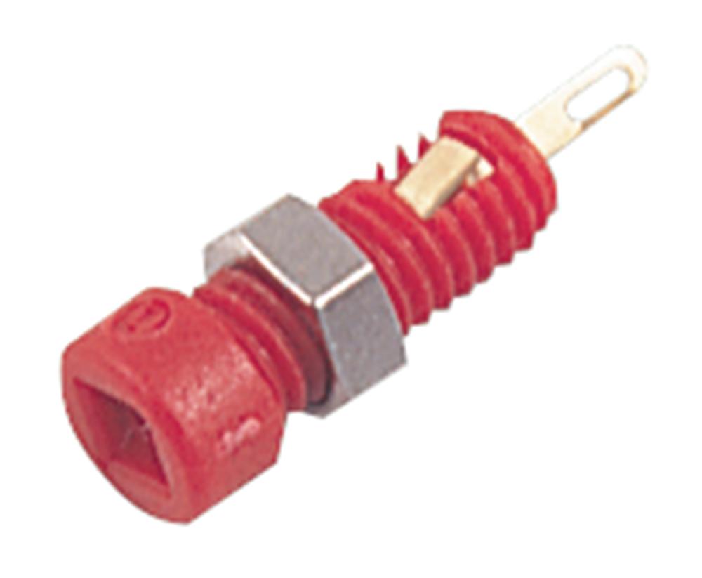 Staubli 23.0050-22 Socket, 10A, 2Mm, Panel, Red, Pk10