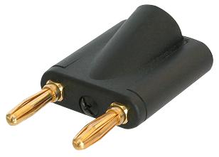 Rean Nys508-B Banana Plug, Dual, Black