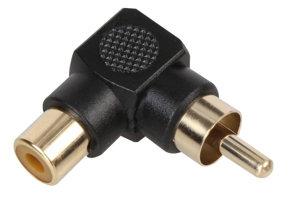 Pro Signal Psg08564 Phono Adaptor, 90Deg, Gold, Blk