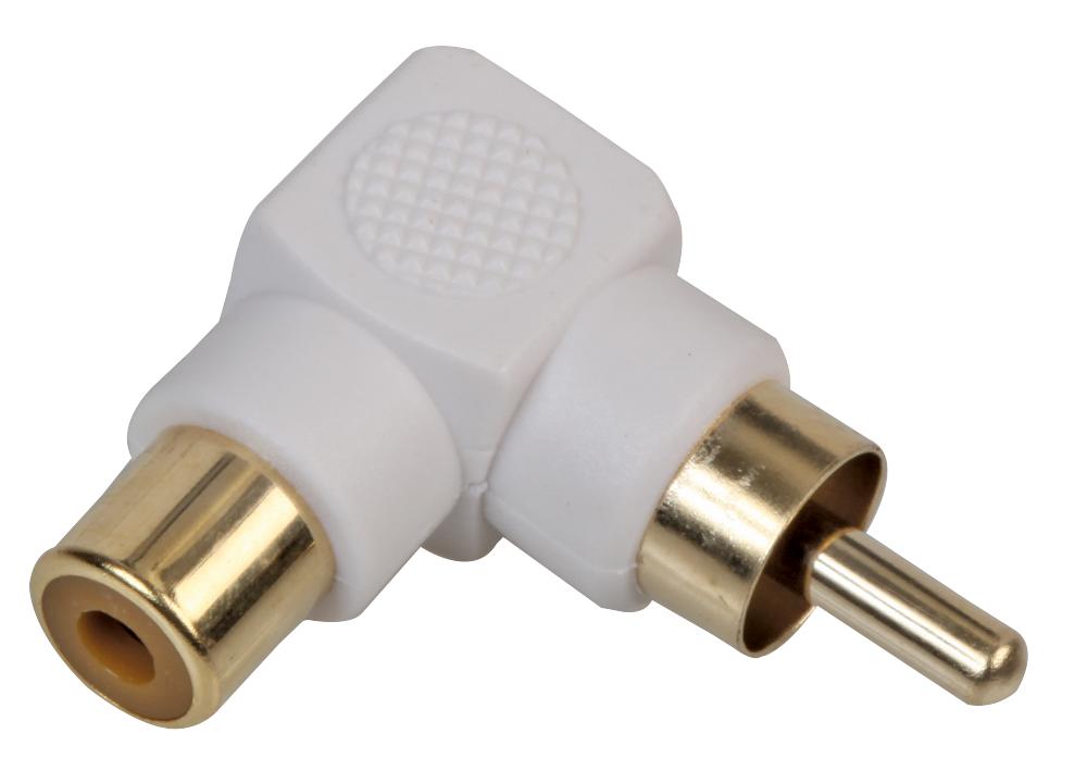 Pro Signal Psg08566 Phono Adaptor, 90Deg, Gold, Wht