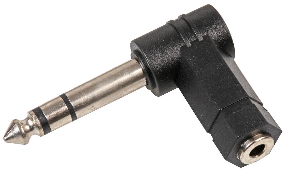 Pro Signal Psg08651 Adaptor, 6.35Mm P To 3.5Mm S, 90Deg