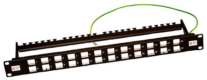 Connectix Cabling Systems 009-010-010-00 Patch Panel,24 Way Unloaded,shielded