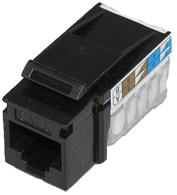 Tuk Skmcbk Keystone Rcpt, Rj45, Cat6, 8P8C, Black