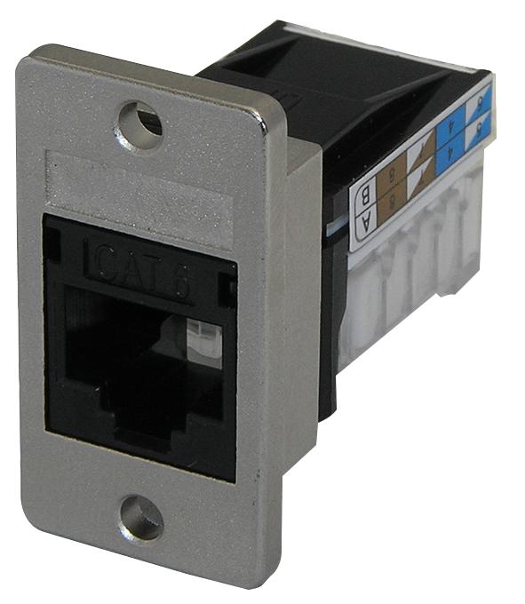 Tuk Skmcbkpm Keystone Rcpt, Rj45, Cat6, 8P8C, Black