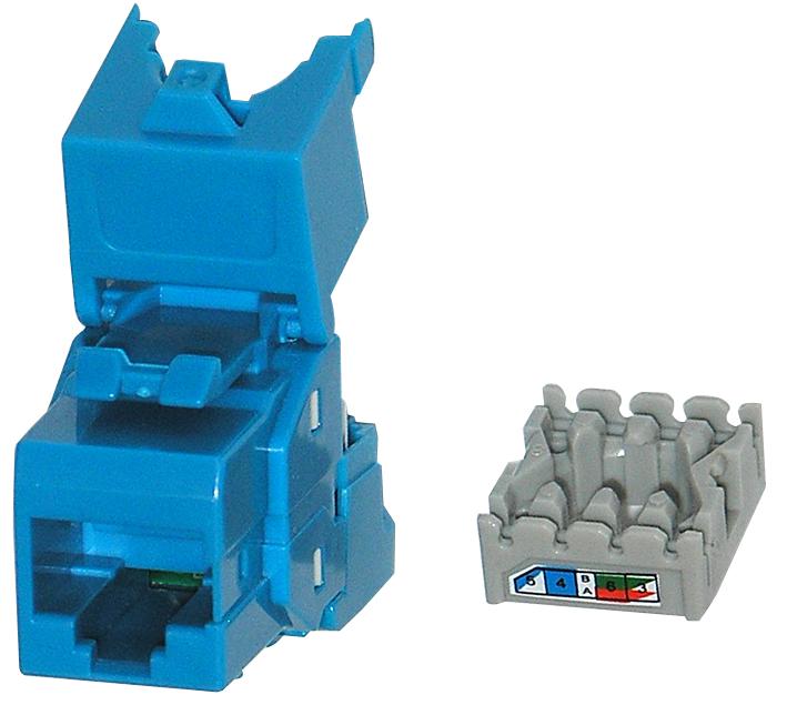 Tuk Skfbl Modular, Rj45, Rcpt, Cat6, 8P8C, Blue