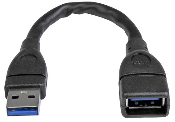 Startech Usb3Ext6Inbk Usb Cable, 3.0A Plug-A Rcpt, 150Mm