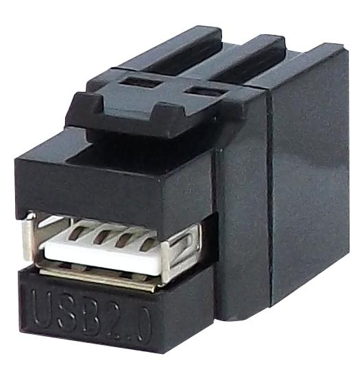 Tuk Kcuaa2Bk Keystone Coupler, Usb 2.0 A, Rcpt, Black