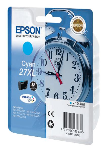 Epson C13T27124010 Ink Cartridge, T2712Xl, Hi-Cap Cyan