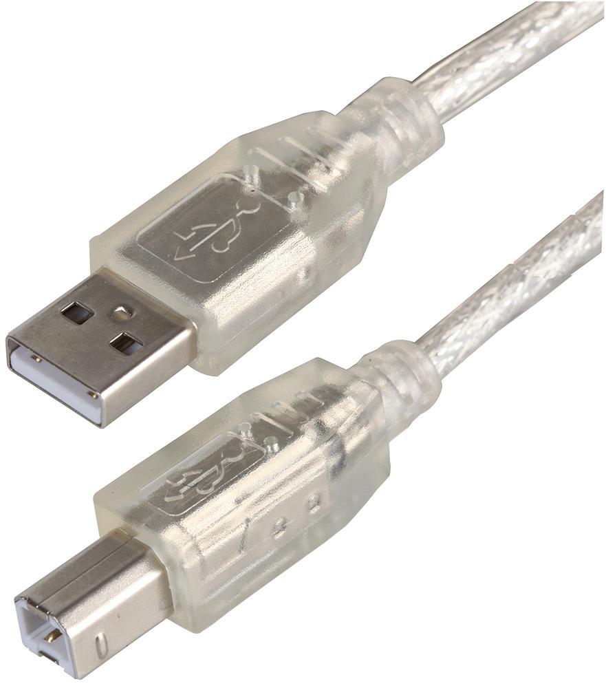 Pro Signal Psg91438 Lead, Usb2.0 A Male-B Male, Clear 2M