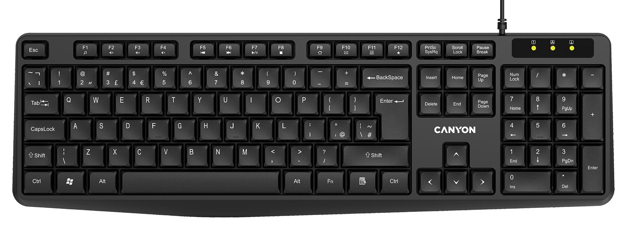 Canyon Cne-Ckey01-Uk Wired Keyboard