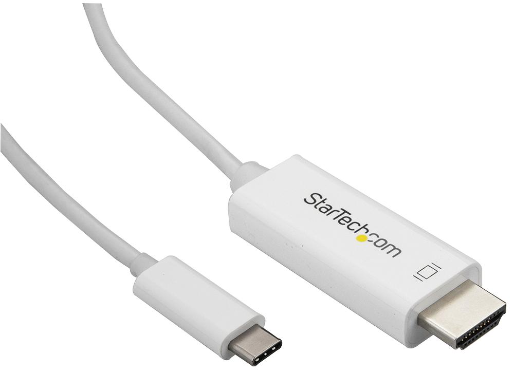 Startech Cdp2Hd1Mwnl Lead, Usb-C - Hdmi, 4K 60Hz White 1M