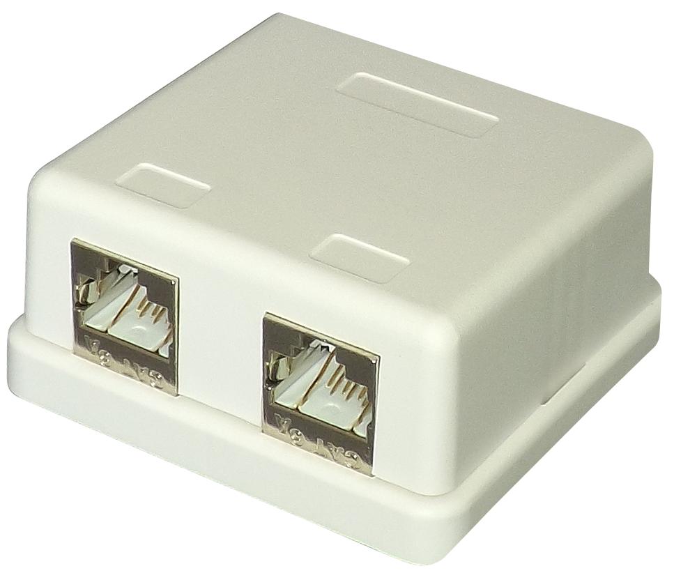 Tuk Sgkh2 Cat 6A Surface Mount Socket, 2 Port