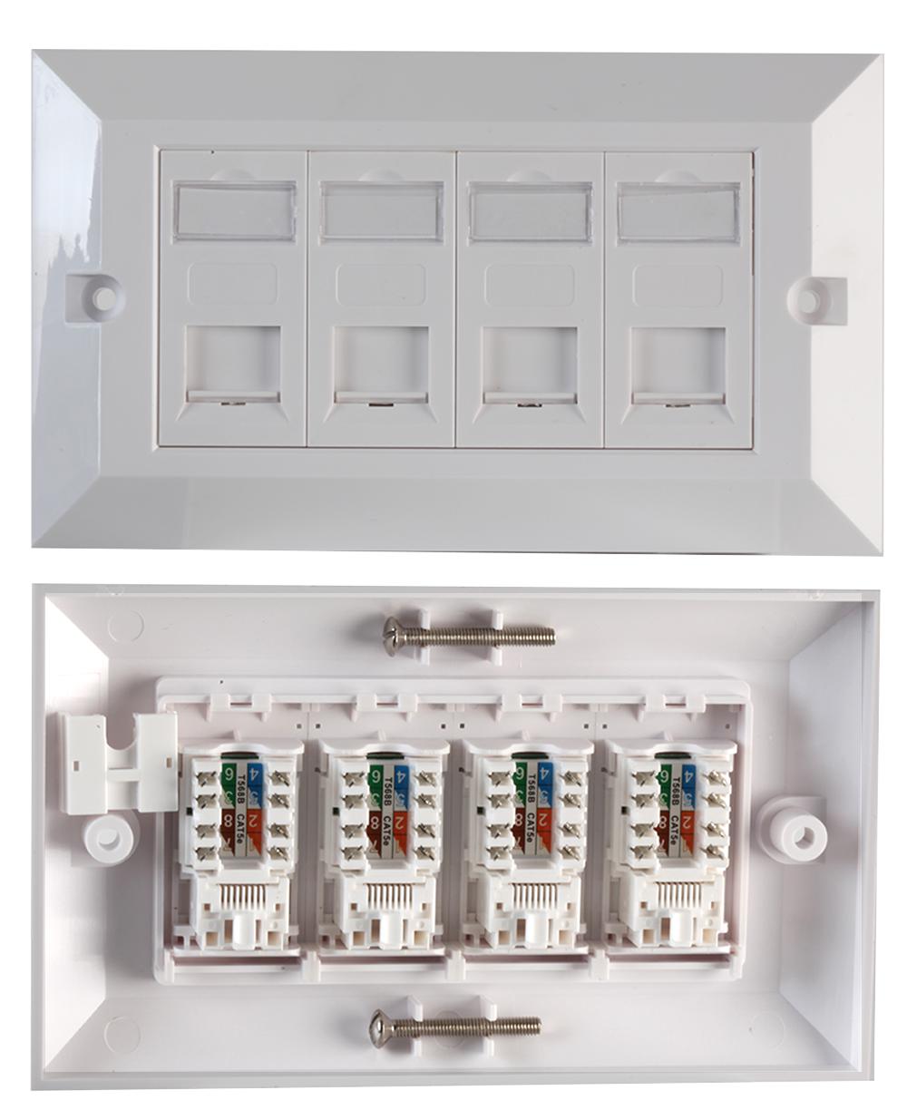 Pro Signal Psg91591 Faceplate, Cat5E, 4Port