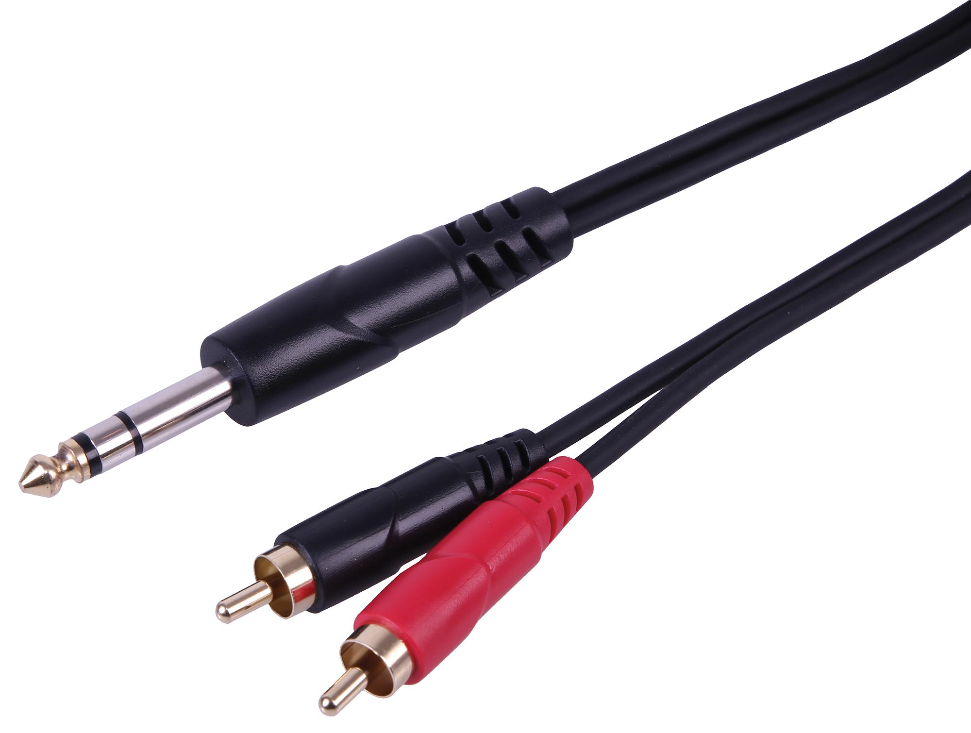 Pulse Pls00776 Lead, 6.35Mm St Jack - 2X Rca, 2.0M