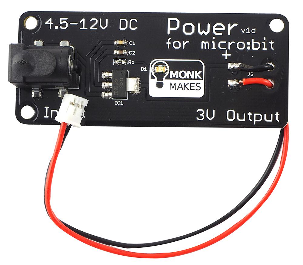 Monkmakes Sku00074 Add On Board, Power For Micro:bit